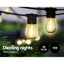17m Solar Festoon Lights Outdoor LED String Light Christmas Party Garden Decor-3