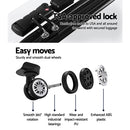 Wanderlite 3pc Luggage Trolley Travel Suitcase Set TSA Hard Case Shell Strap Silver-5