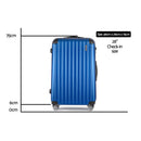 Wanderlite 28" 75cm Luggage Trolley Travel Suitcase Set Carry On Hard Case TSA Lock Lightweight Blue-2