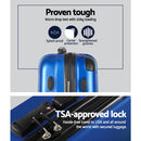 Wanderlite 28" 75cm Luggage Trolley Travel Suitcase Set Carry On Hard Case TSA Lock Lightweight Blue-4