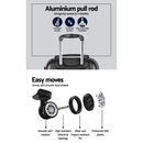 Wanderlite 2pcs Luggage Trolley Set Travel Suitcase Carry On Hard Case Lightweight Black-5