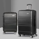 Wanderlite 2pc Luggage Trolley Set Suitcase Travel TSA Carry On Hard Case Lightweight Black-8