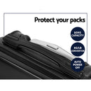 Wanderlite 3pc Luggage Trolley Set Suitcase Travel TSA Carry On Hard Case Lightweight Black-6