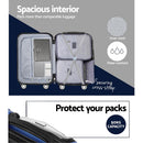 Wanderlite 3pcs LuggageTrolley Set Travel Suitcase Storage Organiser Carry On Hard Case TSA Lightweight Blue-6