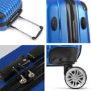 Wanderlite 3pcs LuggageTrolley Set Travel Suitcase Storage Organiser Carry On Hard Case TSA Lightweight Blue-7