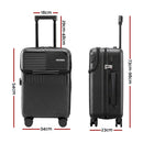 Wanderlite 20" Luggage Suitcase Front Pocket Travel Carry On TSA Black-2