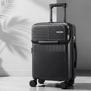 Wanderlite 20" Luggage Suitcase Front Pocket Travel Carry On TSA Black-9