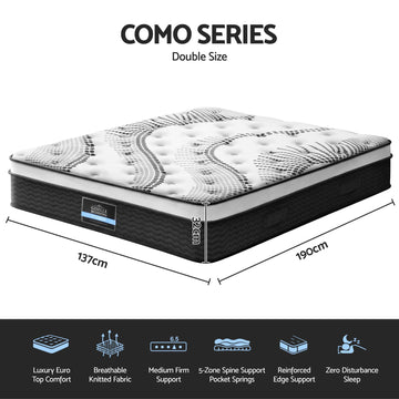 Giselle Bedding 32cm Mattress Euro Top Double - 0