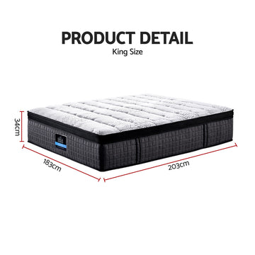 Giselle Bedding 34cm Mattress 9 Zone Latex Foam King - 0