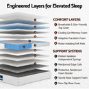 Giselle 25cm King Hybrid Mattress Soft Knitted Fabric Edge Support Gel Foam-5