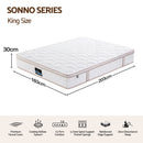Giselle 30cm King Spring Mattress Tencel Cover 5-Zone Firm Back Support-2