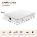 Giselle 30cm Queen Spring Mattress Tencel Cover 5-Zone Firm Back Support-2