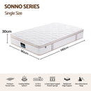 Giselle 30cm Single Spring Mattress Tencel Cover 5-Zone Firm Back Support-2