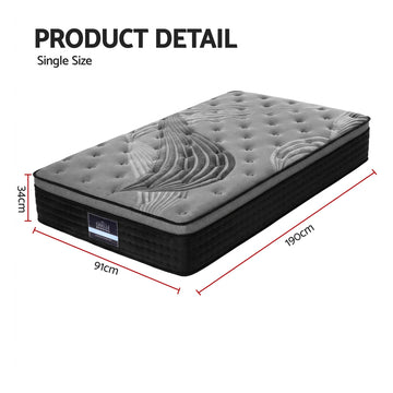 Giselle Bedding 34cm Mattress Bamboo Cover Single - 0