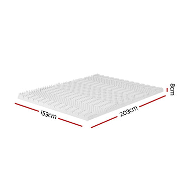 Giselle Bedding Memory Foam Mattress Topper 7-Zone Airflow Pad 8cm Queen White - 0