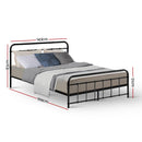 Artiss Bed Frame Metal Bed Frame LEO - Double (Black)-2