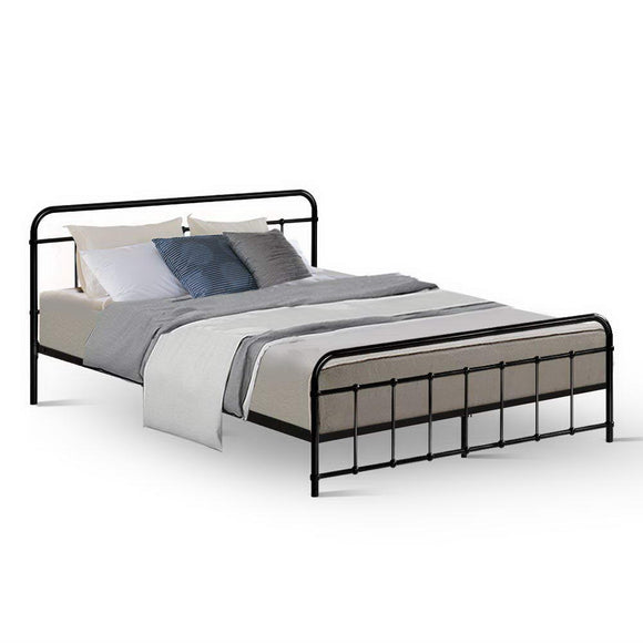 Artiss Bed Frame Metal Bed Frame LEO - Queen (Black)