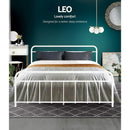 Artiss Bed Frame Metal Bed Frame LEO - Queen (White)-3