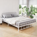 Artiss Bed Frame Metal Bed Frame LEO - Queen (White)-7