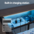 Artiss Bed Frame King Single Size with 2 Drawers and Charging Station Metal Corner Bed Base-4