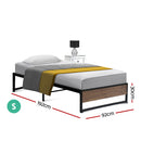 Artiss Bed Frame Metal Bed Frame Bed Base OSLO - Single-2