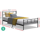 Artiss Bed Frame Single Metal Bed Frame SOL-2