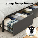 Artiss Metal Bed Frame Queen Size with 2-Tier Hidden Storage with Charging Station-8