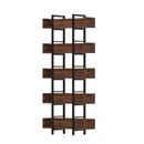 Artiss Bookshelf 5-Tier Bookcase Display Shelves Metal Storage Stand Rack Walnut-1