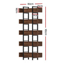 Artiss Bookshelf 5-Tier Bookcase Display Shelves Metal Storage Stand Rack Walnut-3