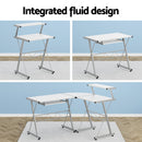 Artiss Computer Desk L-Shape Keyboard Tray Shelf White-4