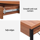 Artiss Computer Desk Drawer Storage Walnut 100CM-6