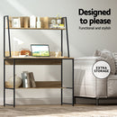 Artiss Computer Desk Bookshelf Storage 100CM Oak-4