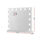 Embellir Makeup Mirror 60x52cm Hollywood Vanity with LED Light Tabletop White-2