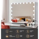 80x65cm Embellir Makeup Mirror Hollywood Vanity with LED Light White Frame-4