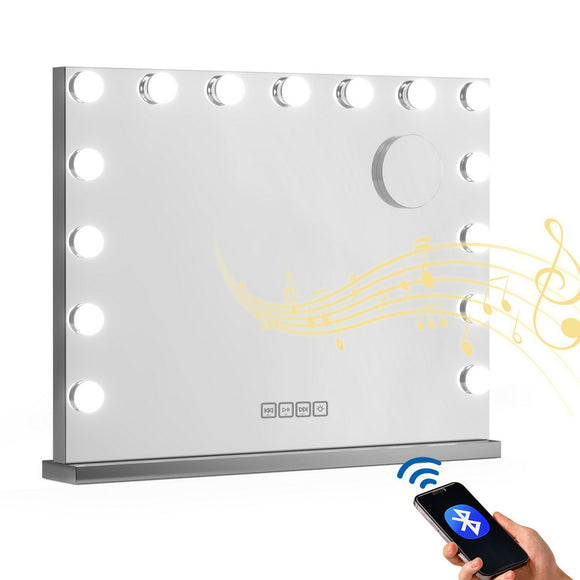 Embellir Bluetooth Makeup Mirror 58x46cm Hollywood Vanity with LED Light Wall
