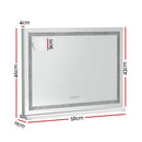 Embellir Bluetooth Makeup Mirror 58x46cm Hollywood Vanity with LED Light Crystal-2
