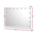 Embellir Bluetooth Makeup Mirror 80x58cm Hollywood Vanity with LED Light Wall-2