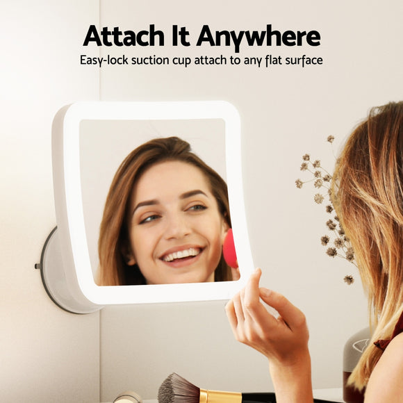 Embellir Makeup Mirror 10X Magnification LED Light Adjustable Rotation Cordless Suction Cup
