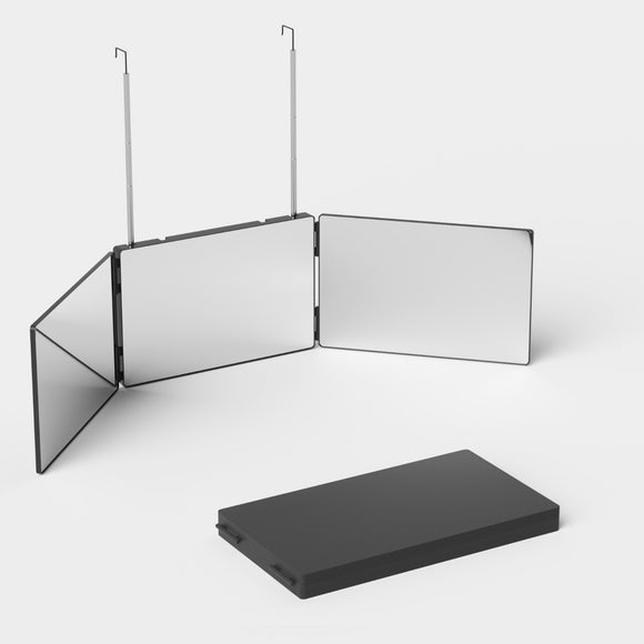 Embellir Trifold Mirror Makeup Portable with Height Adjustable 3 Way Telescoping Hook Hair Cutting Styling