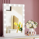 Embellir Makeup Mirror 43x61cm Hollywood Vanity with LED Light Tabletop White-8