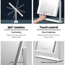 Embellir Makeup Mirror 25x30cm Hollywood Vanity with LED Light Rotation White-6