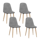 Artiss Dining Chairs Set of 4 Linen Curved Slope Grey-1