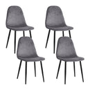 Artiss Dining Chairs Set of 4 Velvet Curved Slope Grey-1