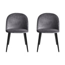 Artiss Dining Chairs Set of 2 Velvet Solid Curved Dark Grey-3