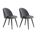 Artiss Dining Chairs Set of 2 Velvet Solid Curved Dark Grey-1