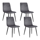 Artiss Dining Chairs Set of 4 Velvet Horizontal Slope Grey-1