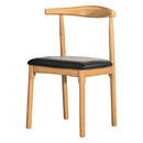 Artiss Dining Chair Rubber Wood Leather Seat Black-1