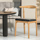Artiss Dining Chair Rubber Wood Leather Seat Black-7