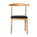 Artiss 4x Dining Chairs Rubber Wood Leather Seat Black-3