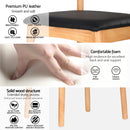 Artiss 4x Dining Chairs Rubber Wood Leather Seat Black-5